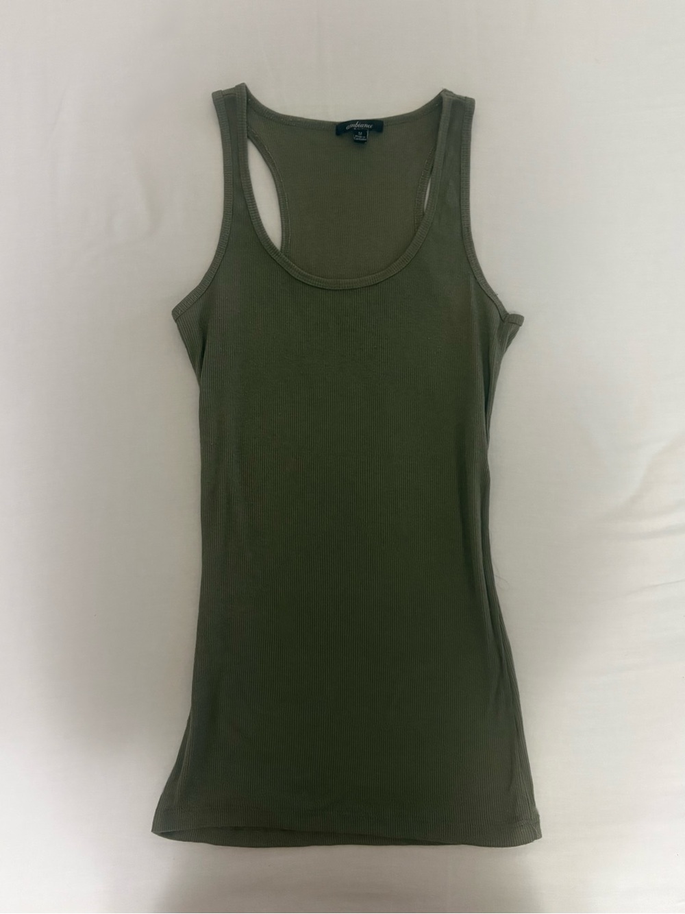 Ambiance Olive Ribbed Racerback Tank Top